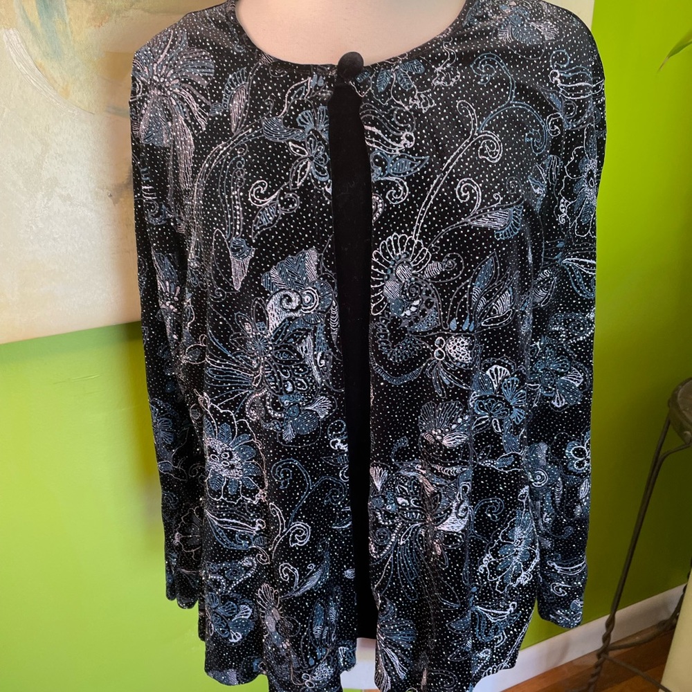 Shining velvet dress top with jacket